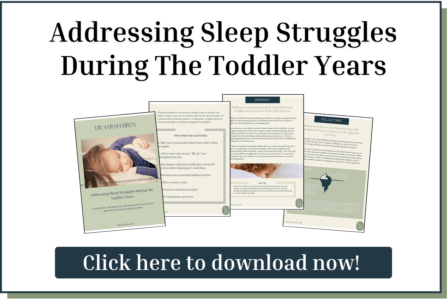 Free toddler sleep guide download addressing common toddler sleep struggles.